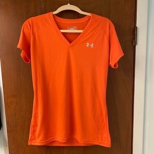 Under Armour Orange V-Neck T-Shirt